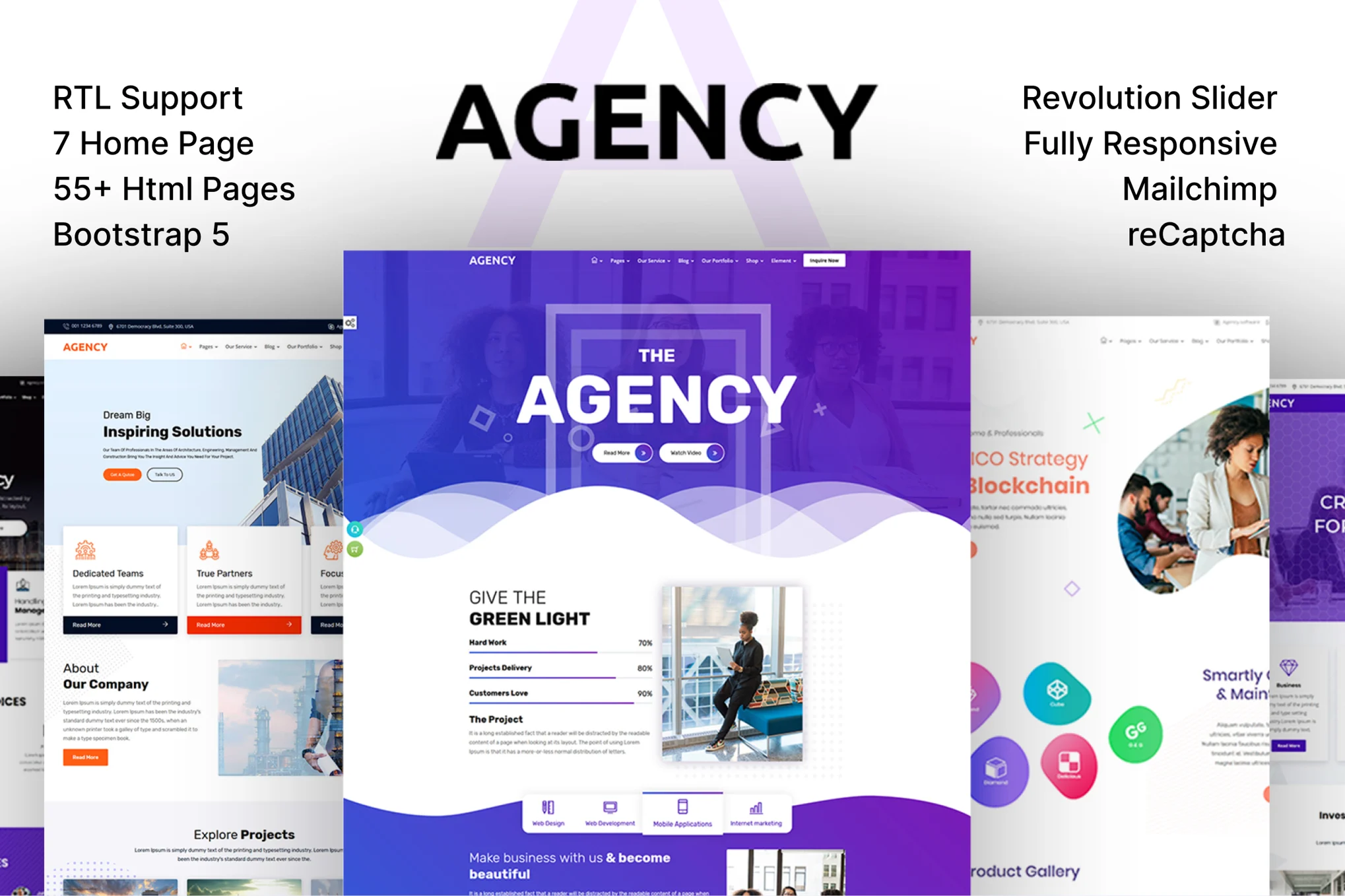 Giao diện Creative Multipurpose Agency Html Template Rtl
