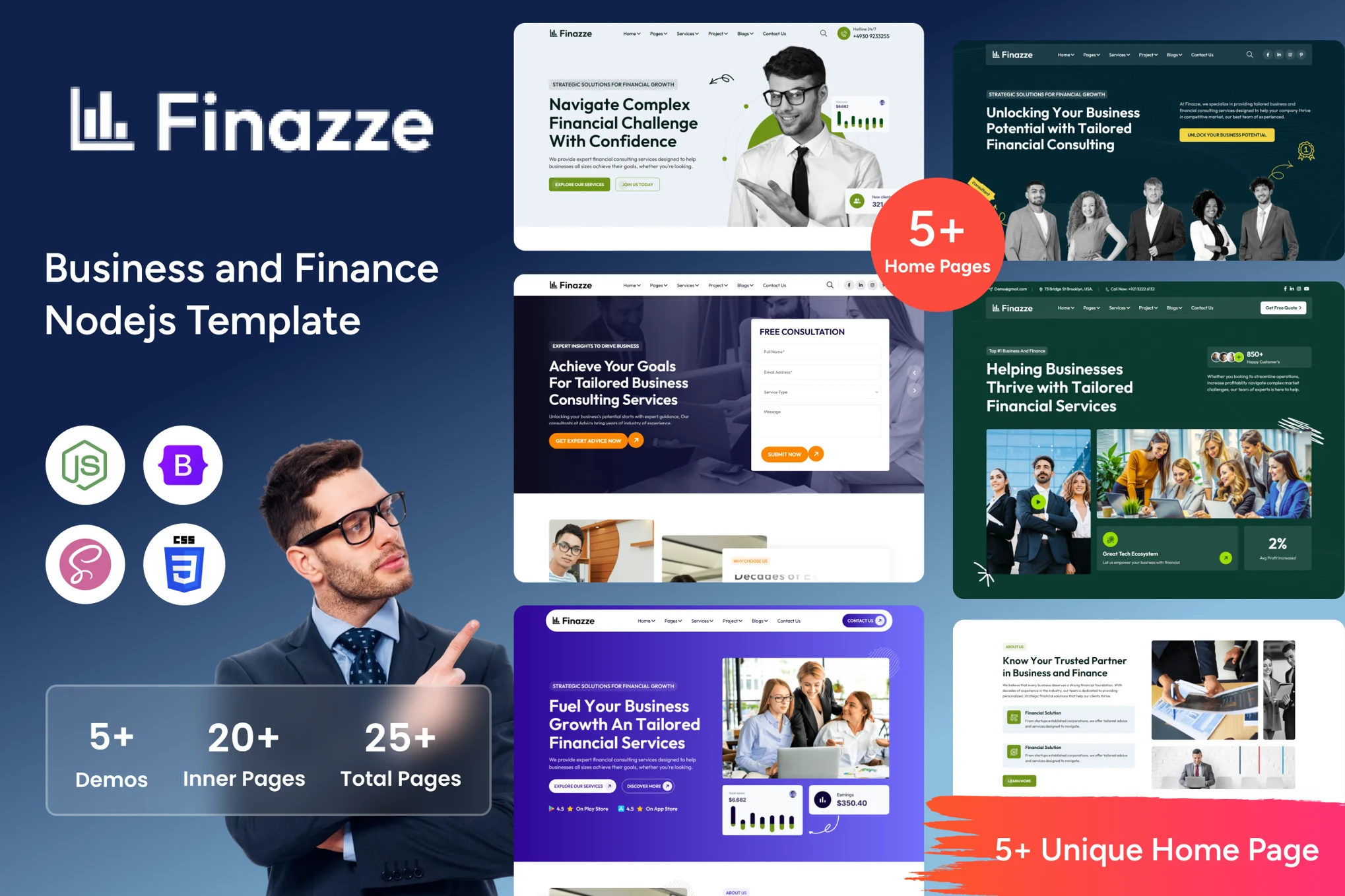 Giao diện Finazze – Mẫu website tư vấn tài chính và doanh nghiệp