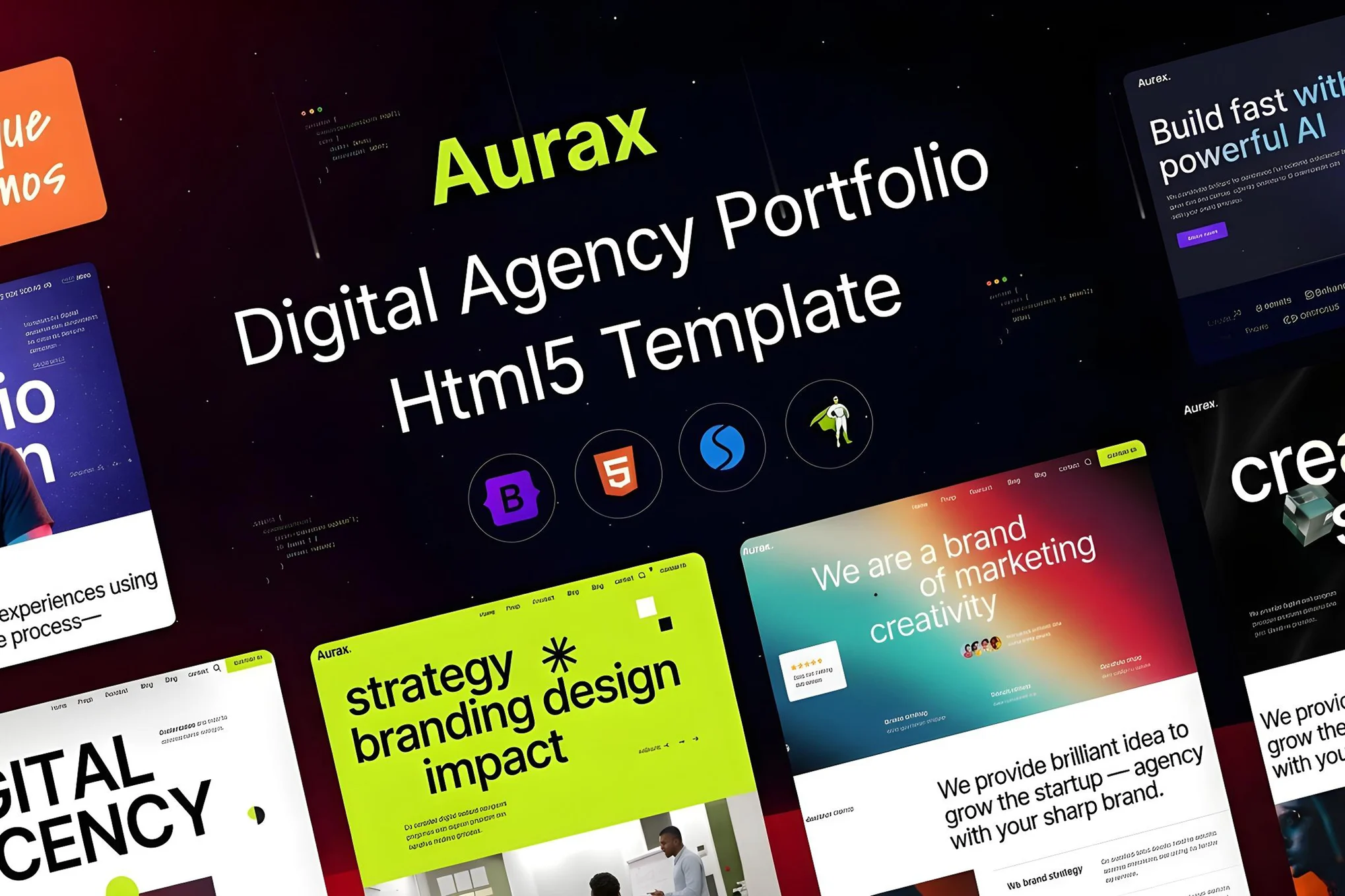 Giao diện Aurax Digital Agency Portfolio Html Template