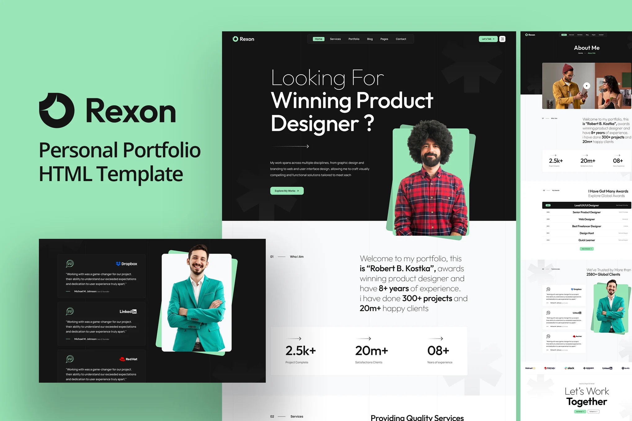 Giao diện Rexon Personal Portfolio Html Template
