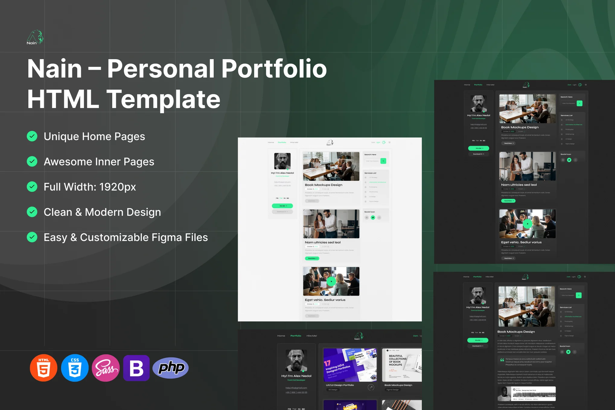 Giao diện Nain Personal Portfolio Html Template