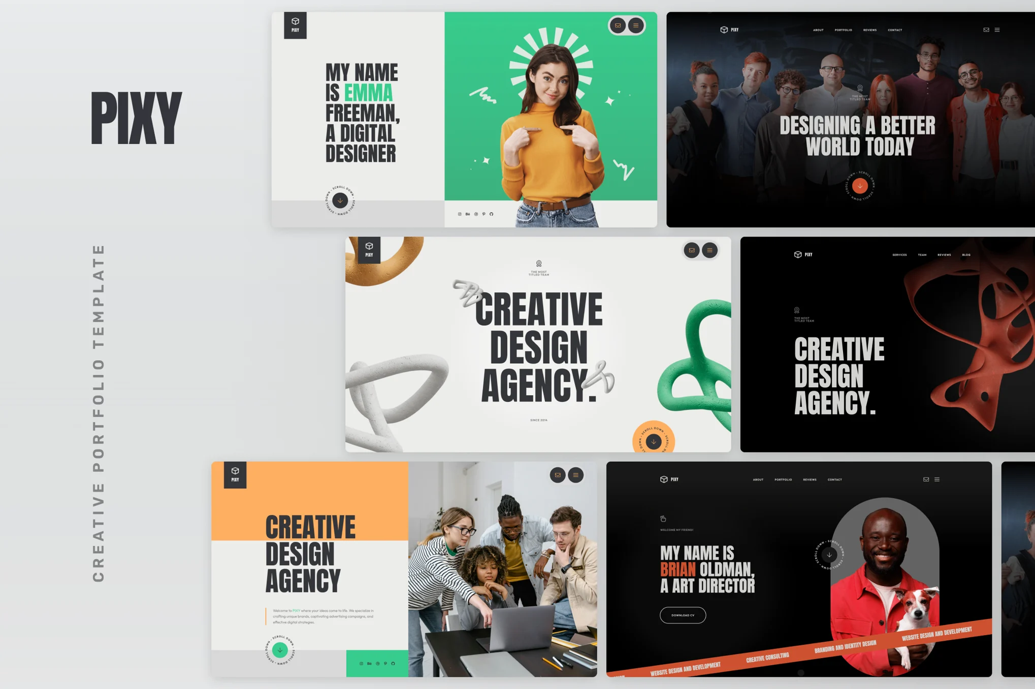 Giao diện website Pixy Creative Portfolio Template