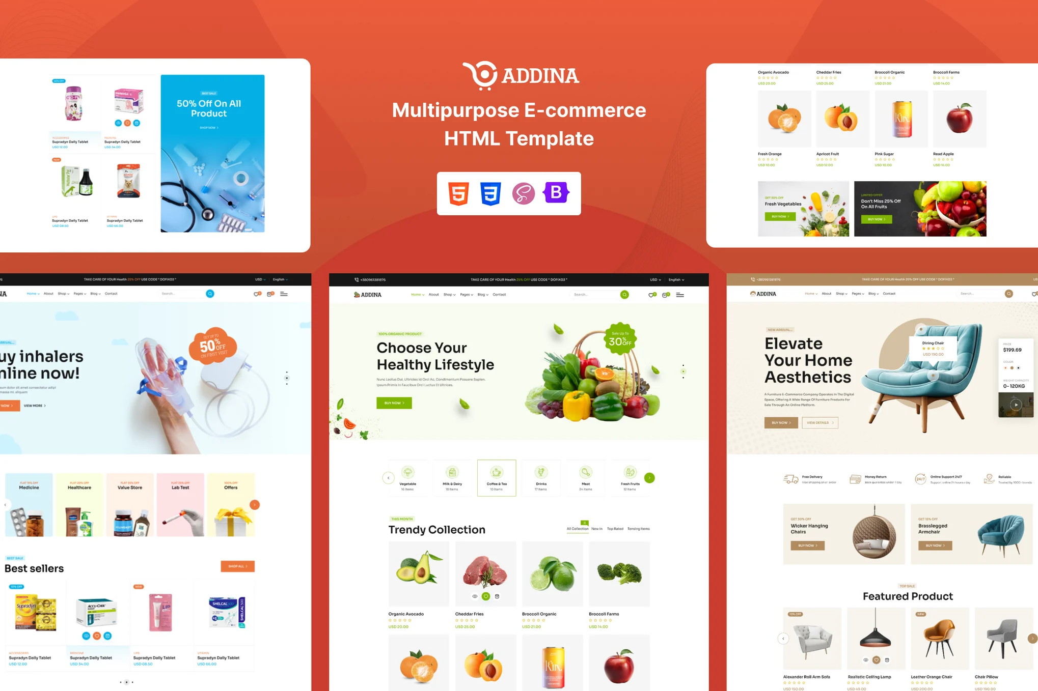 Giao diện website Ecommerce Html Template