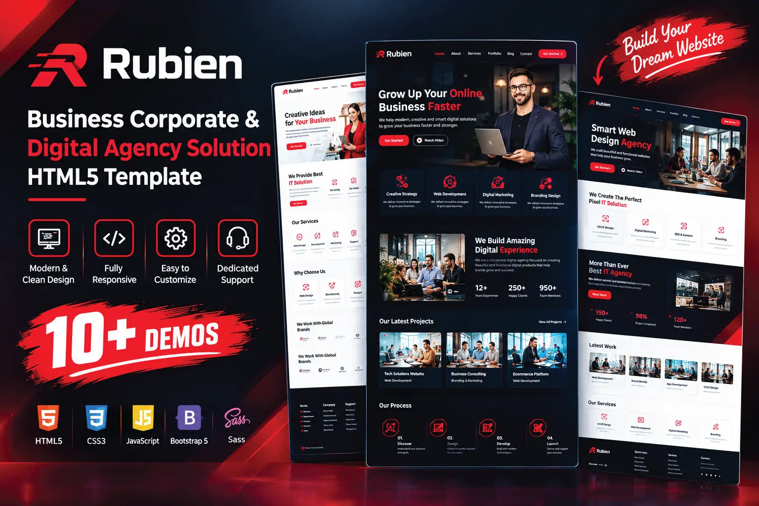 Giao diện Business Corporate Digital Agency It Solution