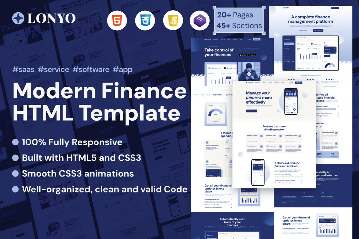 Giao diện website Lonyo Sass And Software Html Template