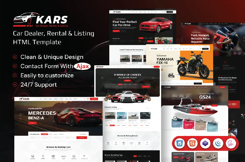 Giao diện website Kars Car Listing Html Template