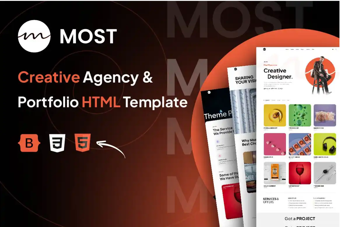 Giao diện Most – Mẫu HTML cho Creative Agency và Portfolio