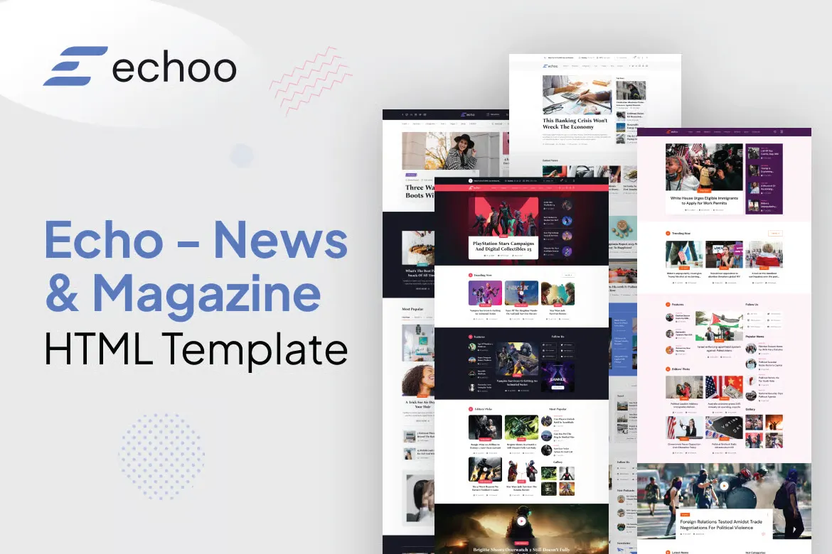 Giao diện Echo News Magazine Html Template