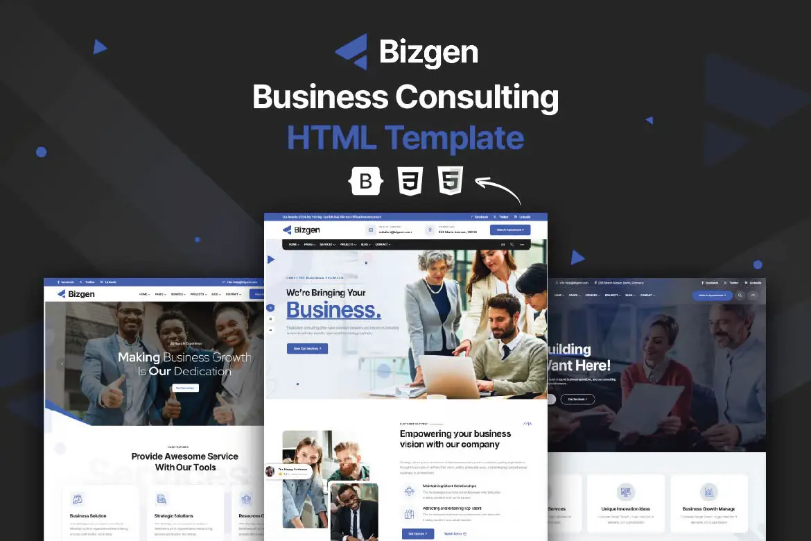Giao diện website Bizgen Business Consulting Html Template