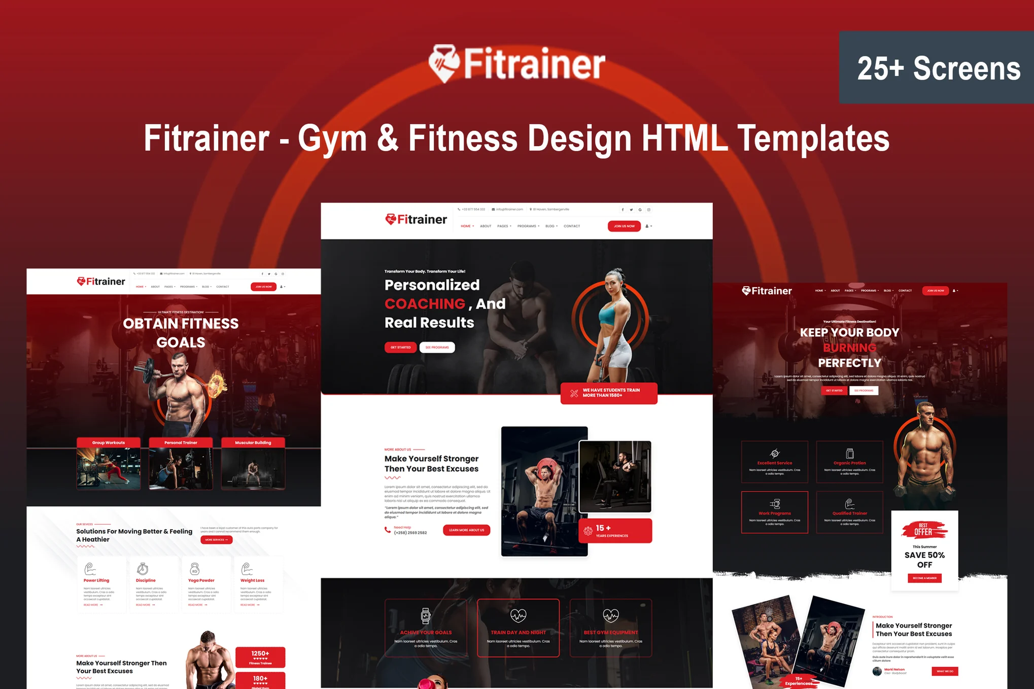 Giao diện website Fitrainer Gym Fitness Html Templates