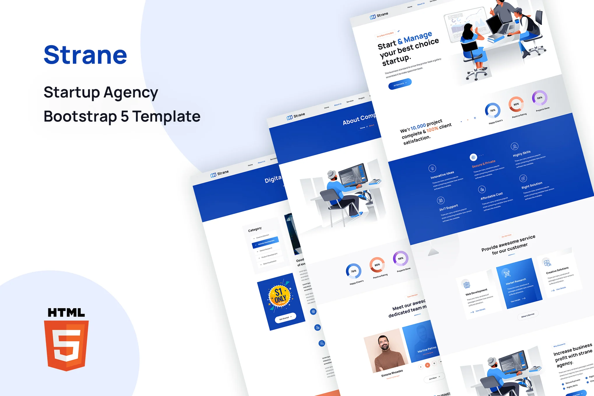 Giao diện Strane Startup Agency Bootstrap 5 Template