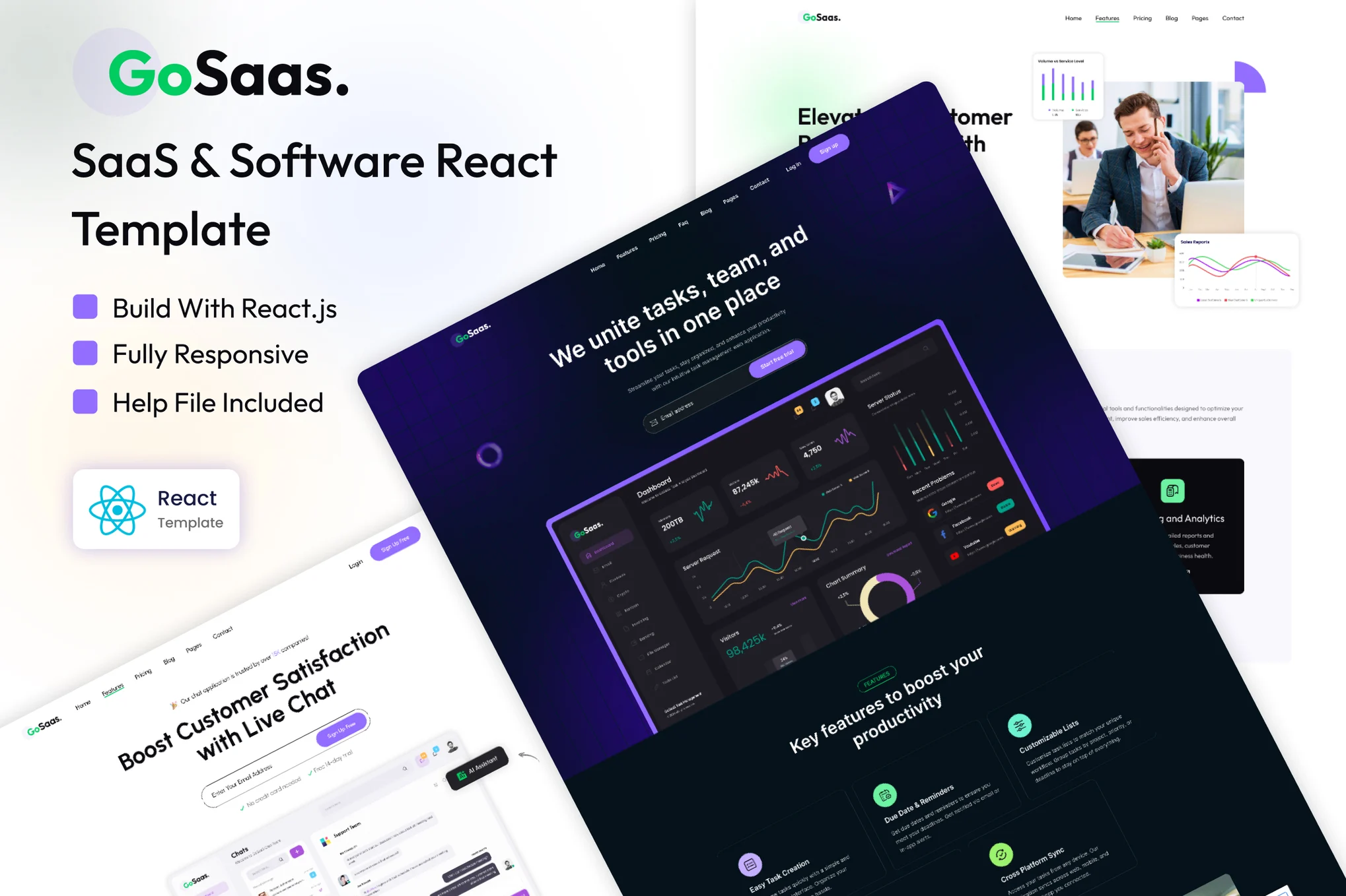 Giao diện Gosaas Saas Software React Template