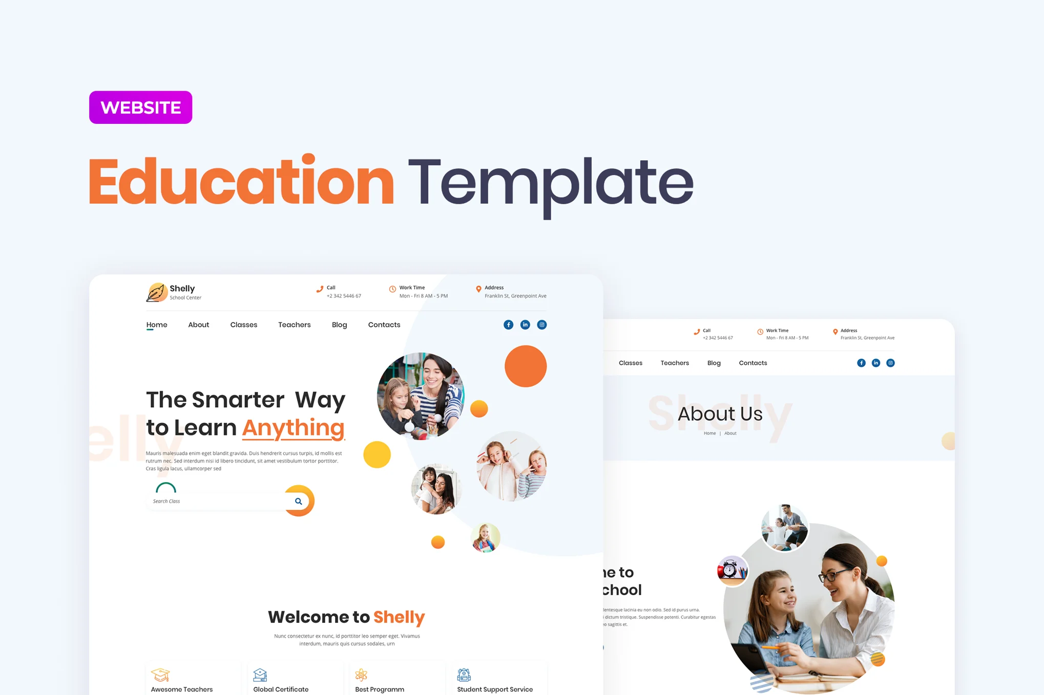 Giao diện website School Website Template