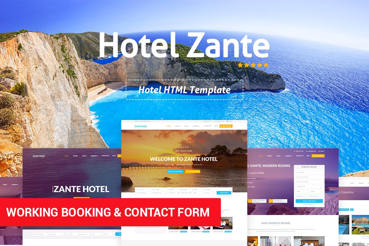 Giao diện Hotel Zante Hotel Html Template